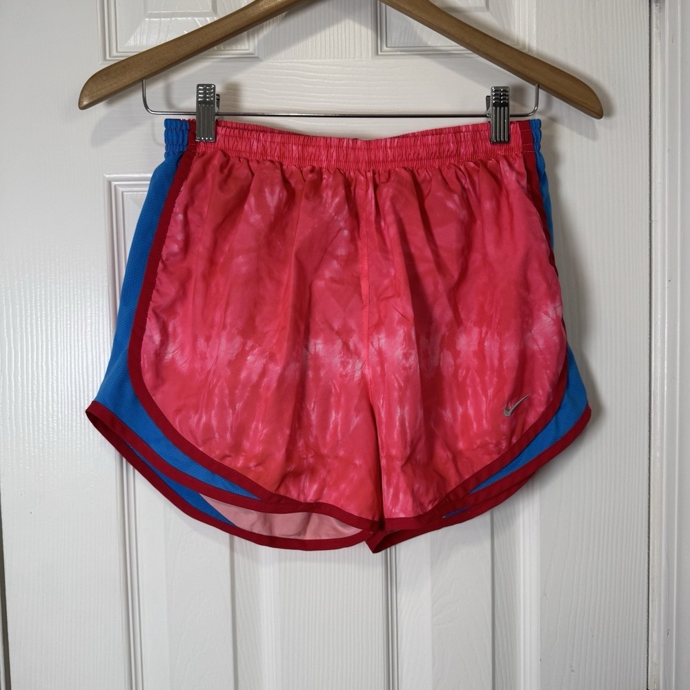 Women's Nike Pink Tye Dye tempo dri fit running shorts Lined Medium‎